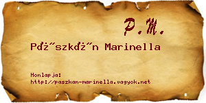 Pászkán Marinella névjegykártya